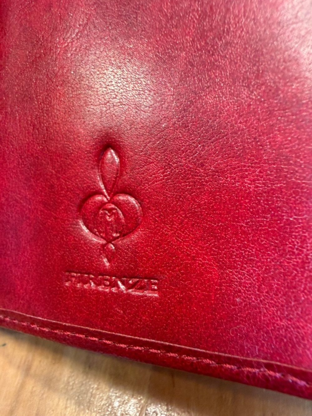 Firenze Vintage Y2K Patchwork Leather Wallet: Red Multi Color Quilted Argyle GUC - Picture 10 of 12